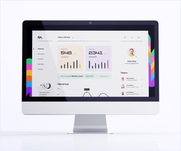 Desktop monitor with opened an analytics website